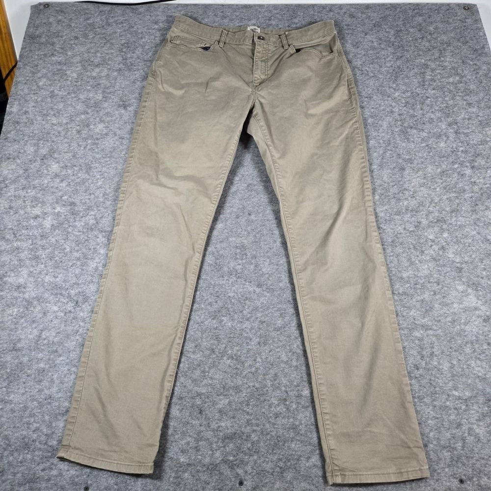 Flint and Tinder Mens Tan 365 Athletic Tapered Fit Chino Pants 34x34